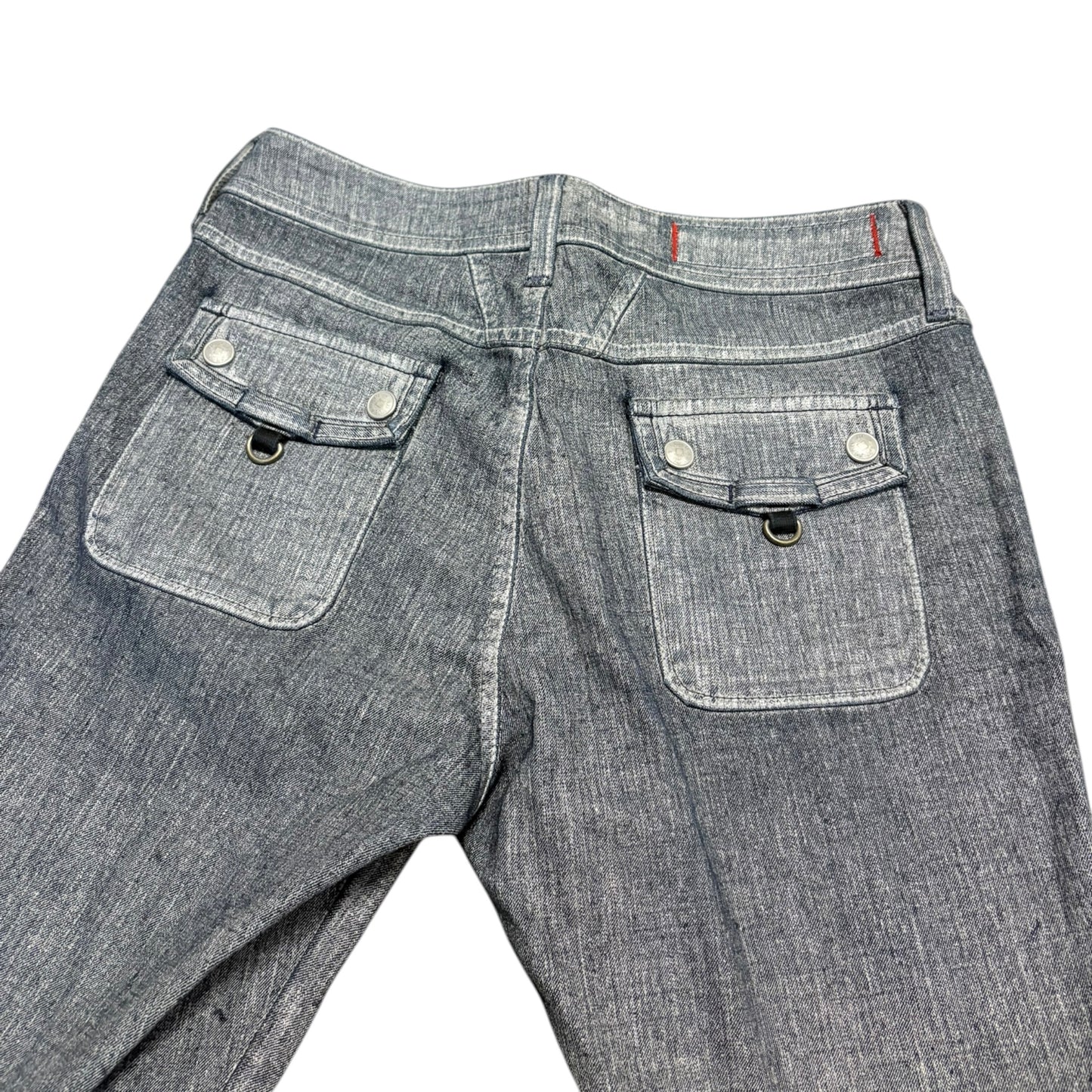 Marithe Francois Girbaud grey jeans w button
bootcuts