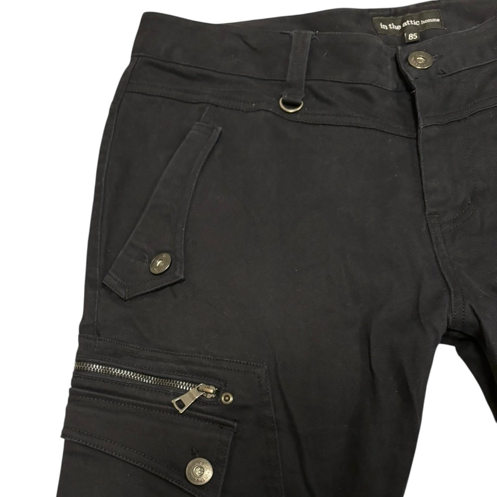 Japanese brand In The Attic black biker cargo jeans