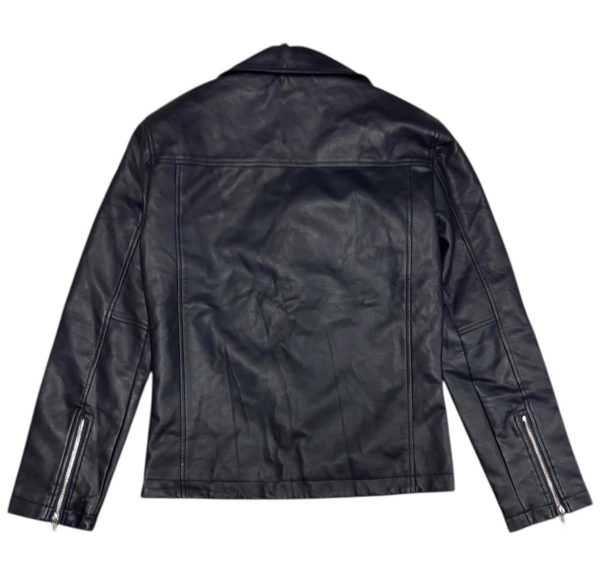 Japanese Brand navy faux leather jacket