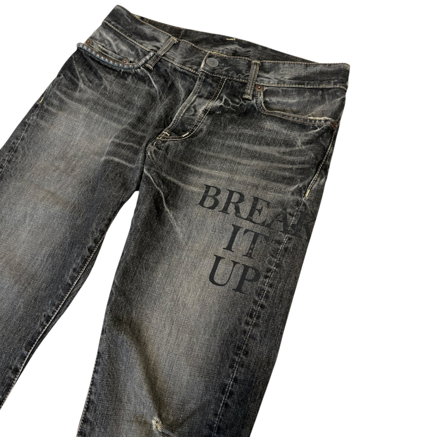 Hysteric Glamour grey studded denim jeans