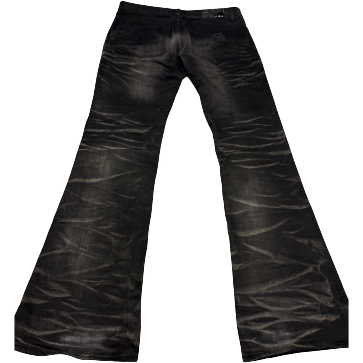 Fuga streaked honeycomb black bootcut denim jeans