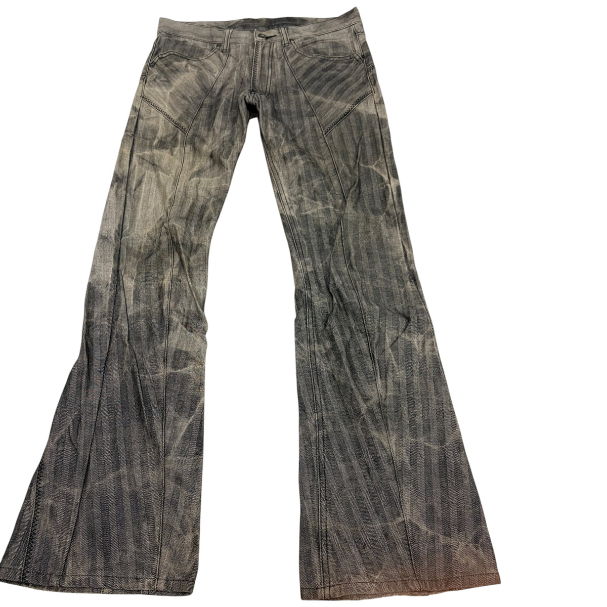 Japanese brand grey fade wash flare bootcut denim jeans