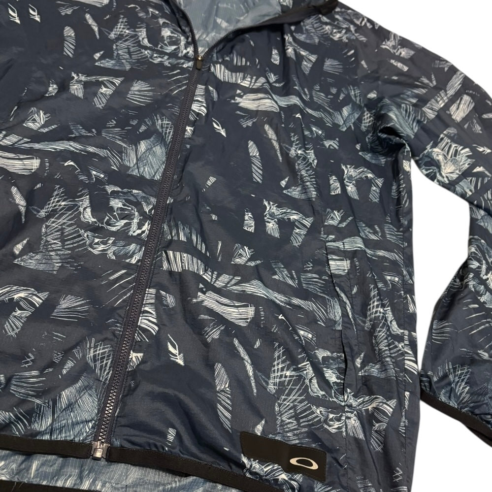 Oakley blue tropical wash windbreaker jacket