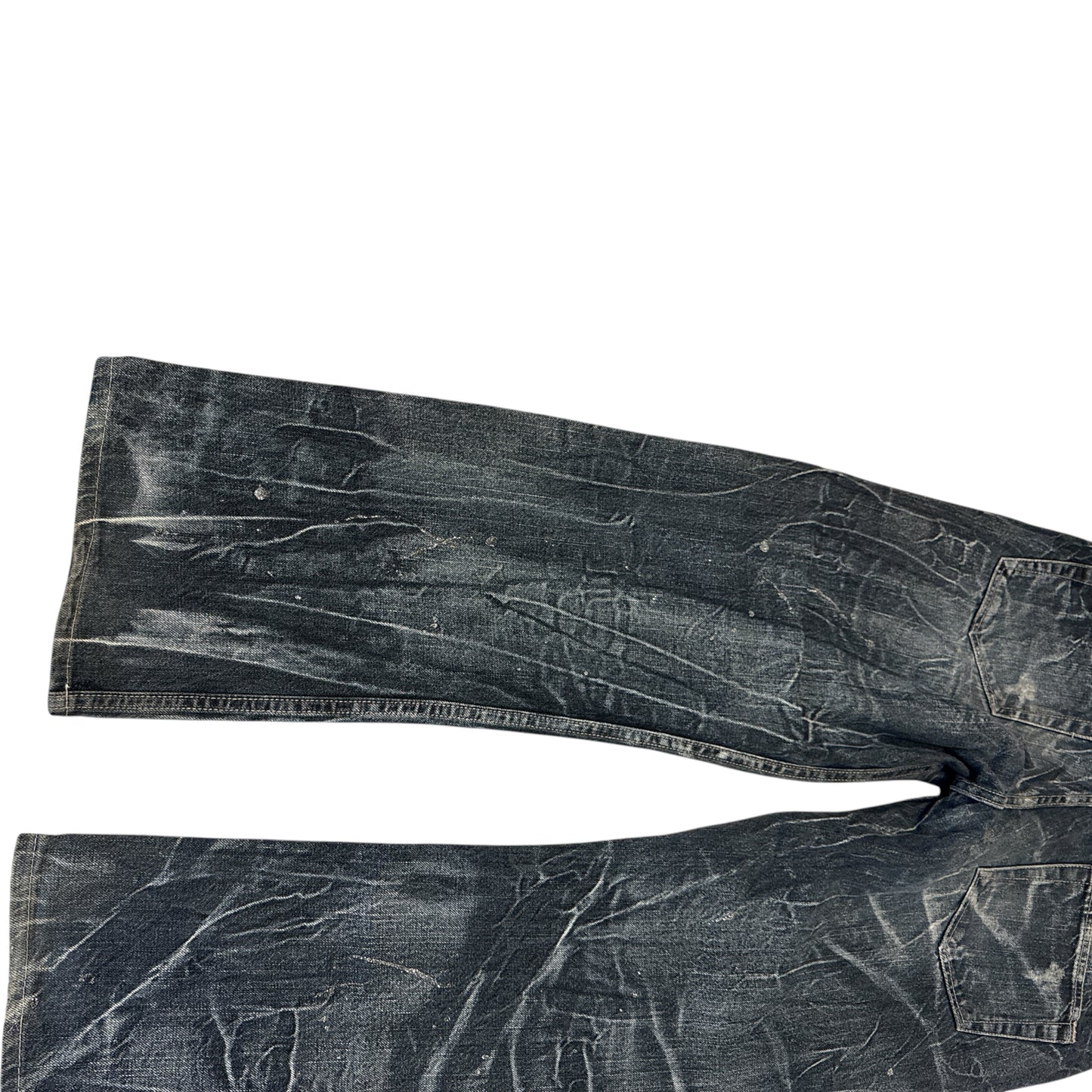 Nylaus distressed streaked wash denim jeans