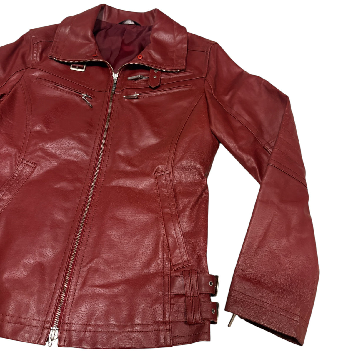 Atelier Sab Men (A.S.M) burgundy red multizip buffalo leather jacket