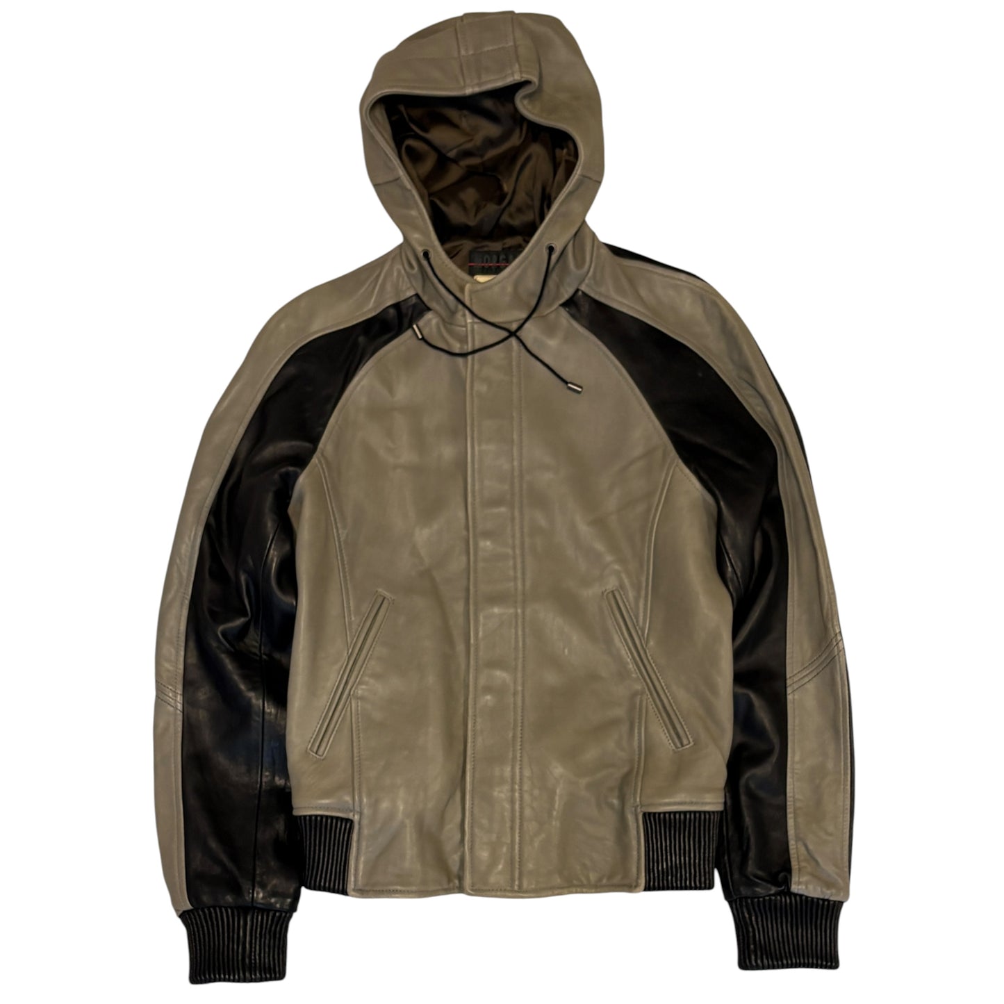 Morgan de Toi Homme khaki black lambskin leather boxer jacket