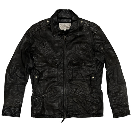 Avirex Japanese exclusive multipocket detailed lambskin leather jacket