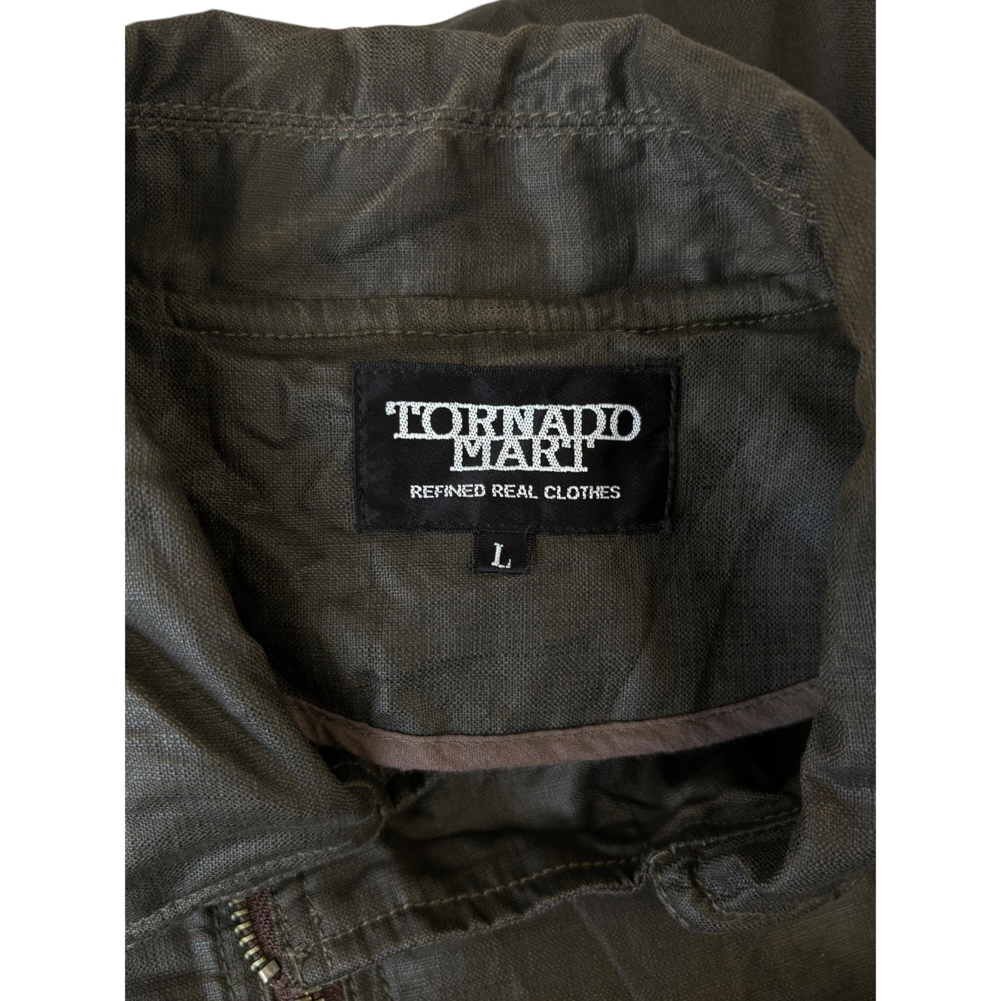 Tornado Mart asymmetric khaki jacket w/ tassel features