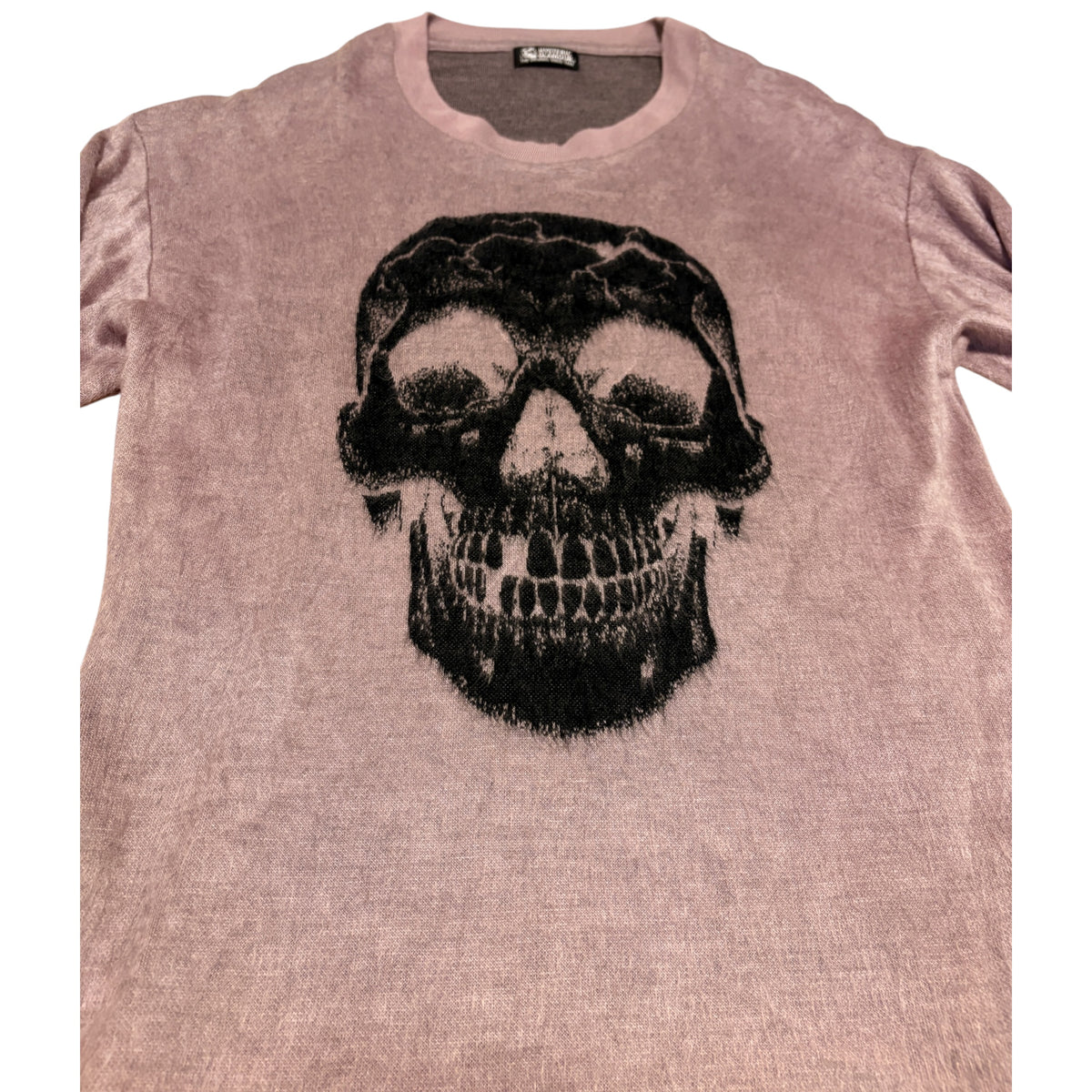 Hysteric Glamour light pink magenta skull cotton knit longsleeve T-shirt