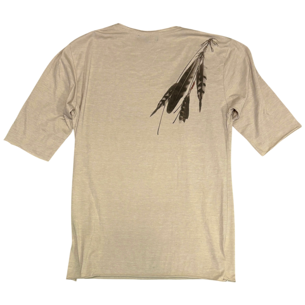 Bernings Sho tribal feather beige T-shirt