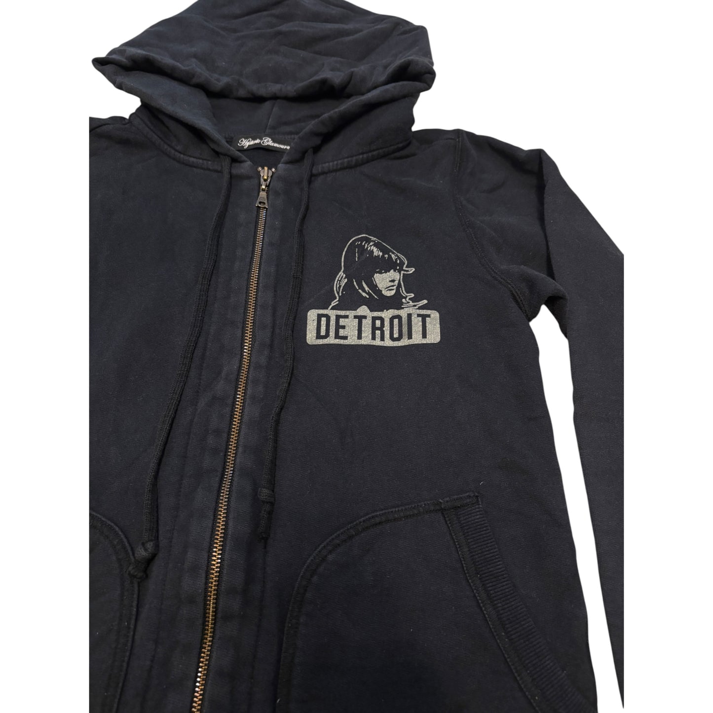 Hysteric Glamour ‘Detroit girl’ dark grey navy zip hoodie