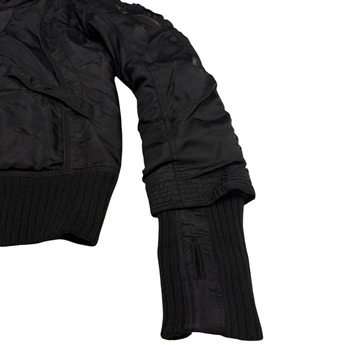 Goa bono hood nylon utility bomber jacket w/ cotton fleece ends