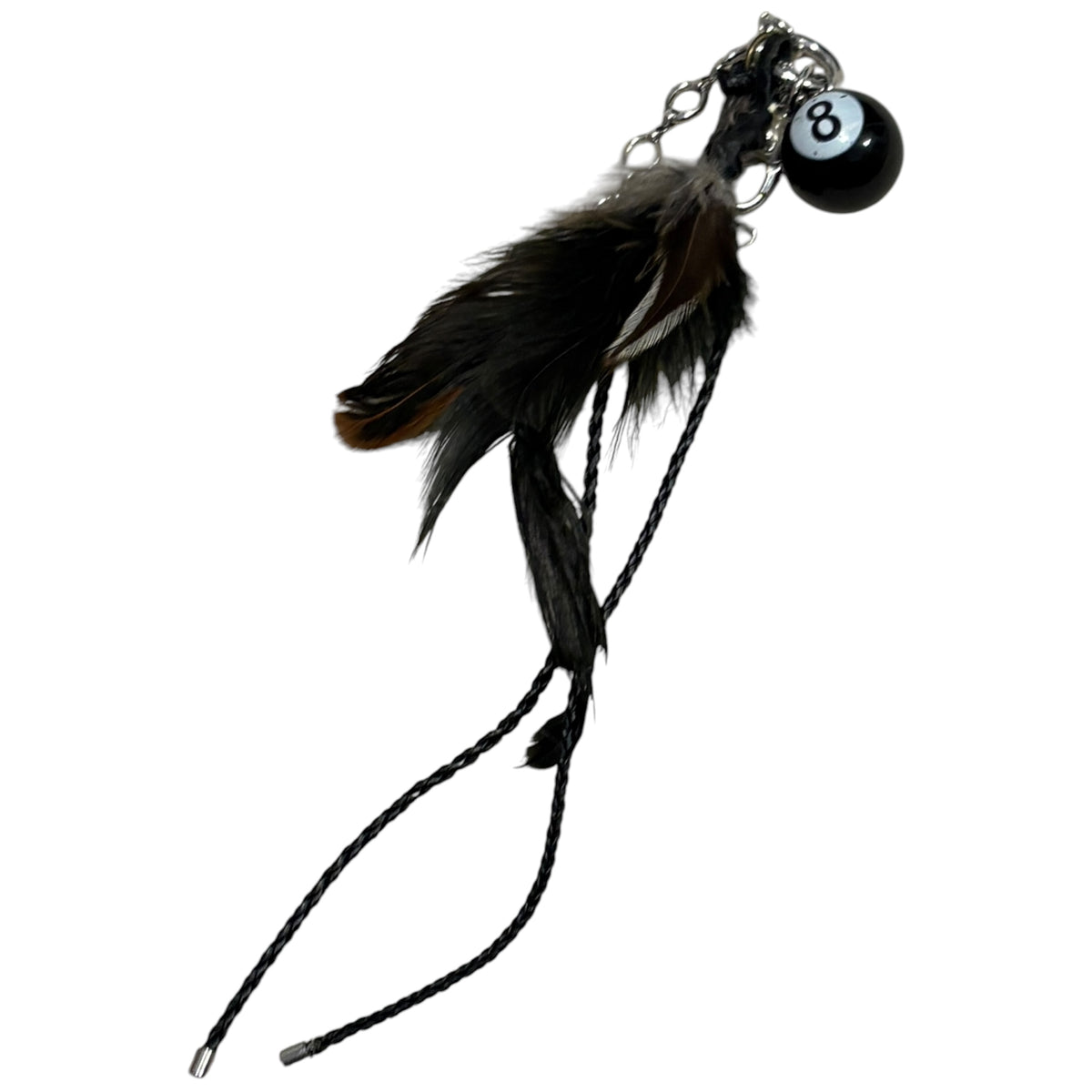 Japanese handmade 8 Ball feather charm
