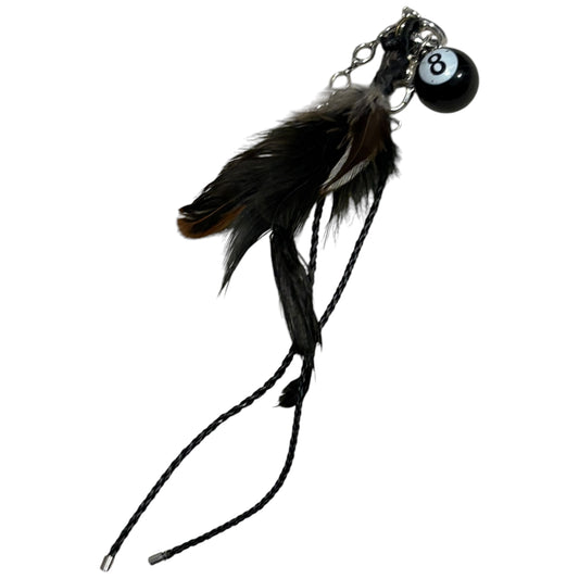 Japanese handmade 8 Ball feather charm