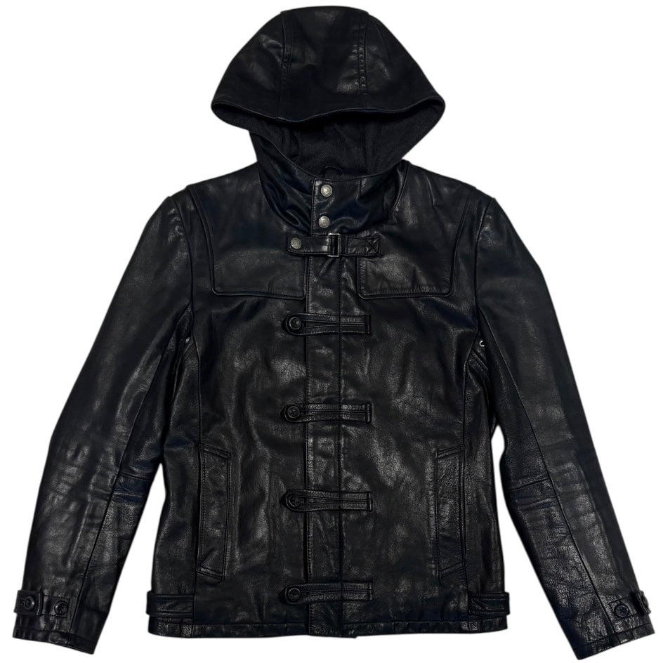 Tornado Mart buffalo leather duffle jacket w hood