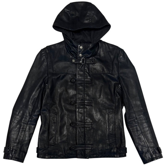 Tornado Mart buffalo leather duffle jacket w hood