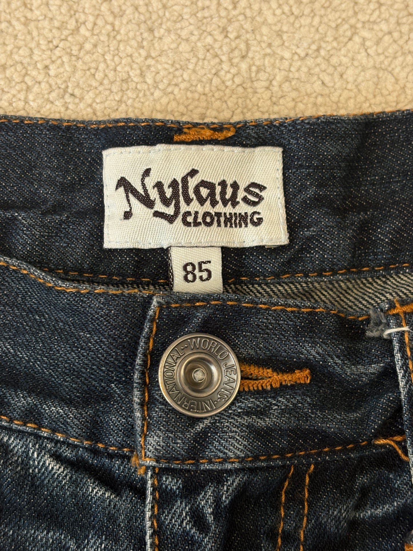 Japanese brand distressed whiskered denim jorts