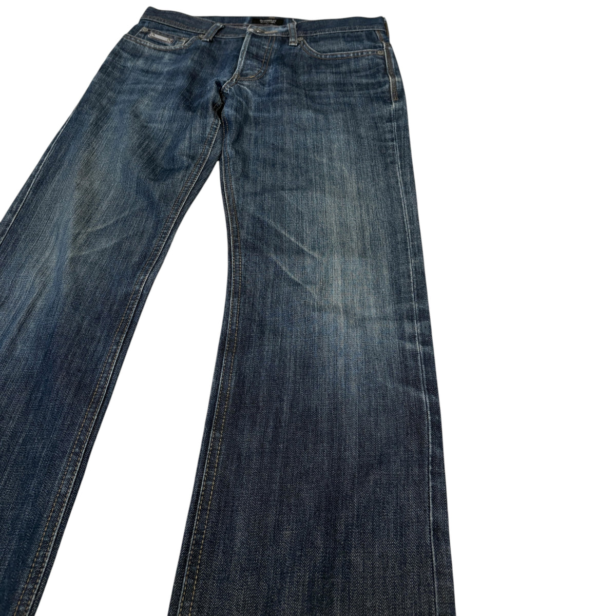 Burberry Black Label navy straight cut Japanese denim jeans