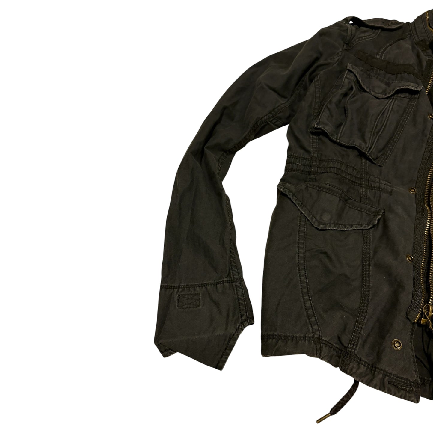 Goa multipocket detailed military jacket w bono hood & tassles