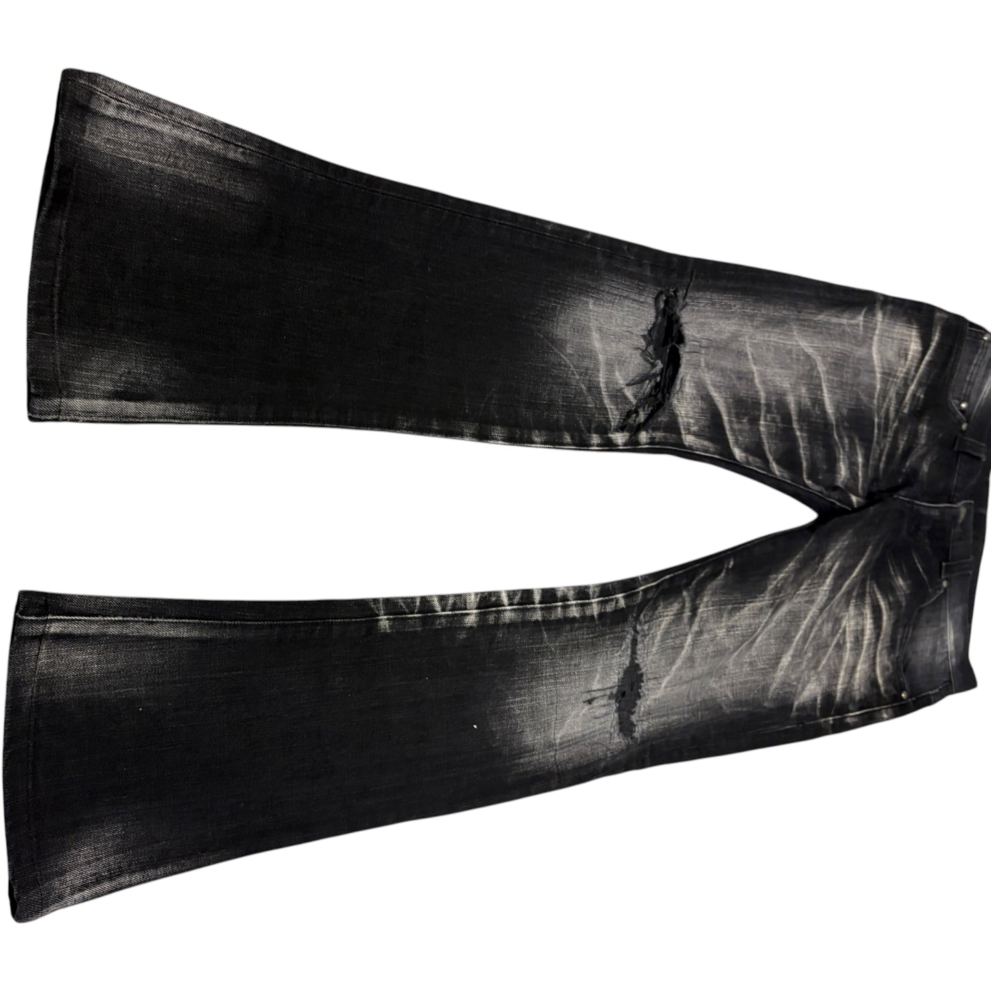 Tornado Mart black grey claw mark grey bootcut denim jeans
