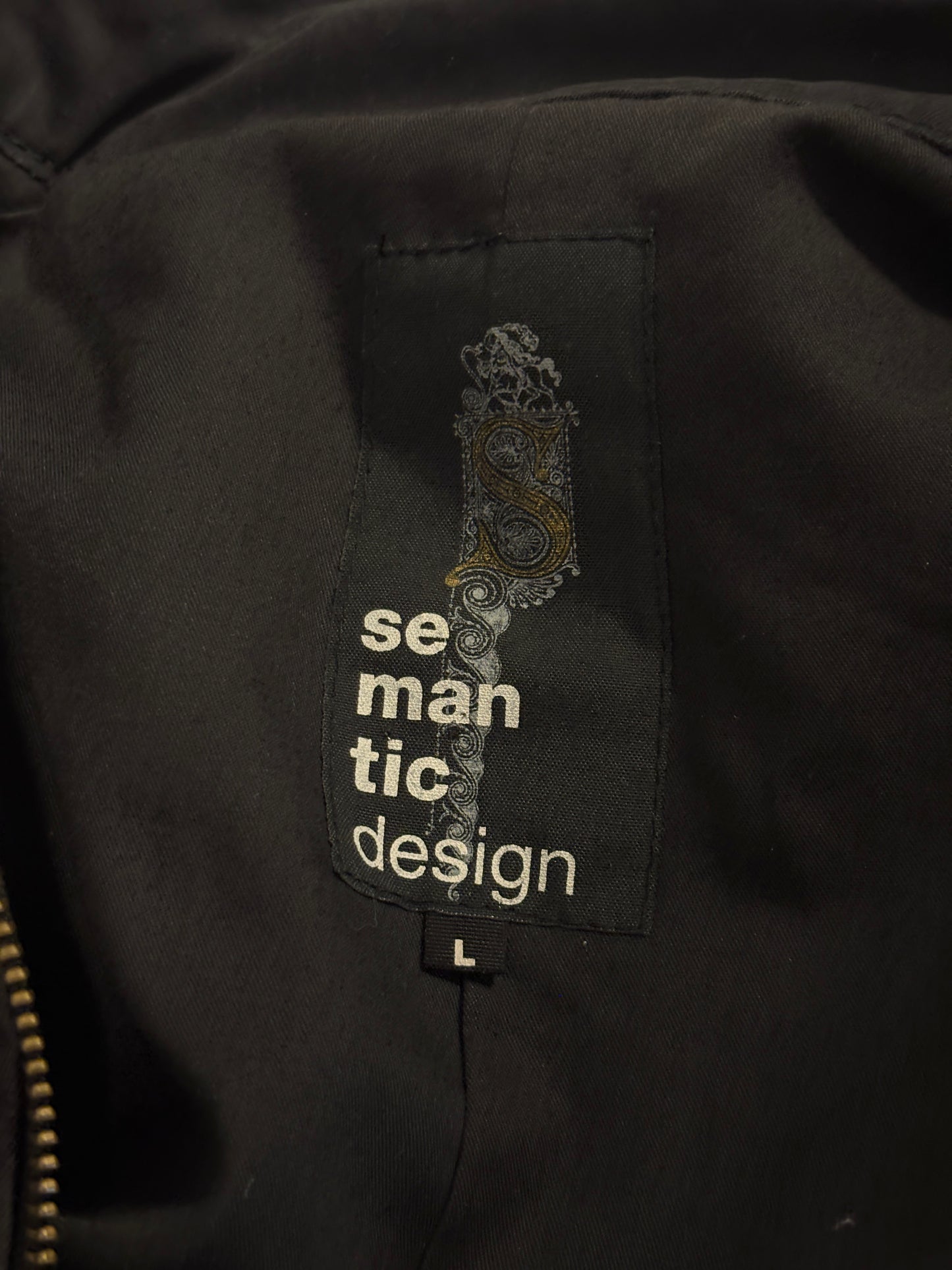 Semantic Design black multizip millitary coat