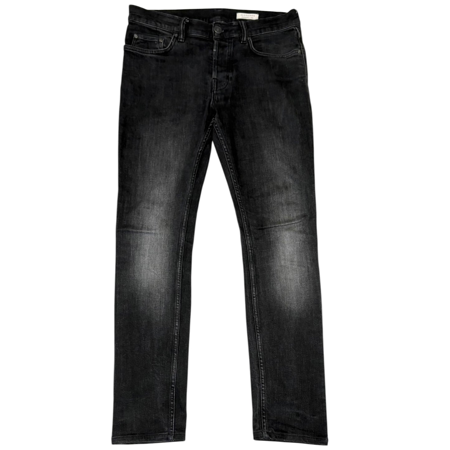 Allsaints Cigarette straight cut grey fade wash jeans