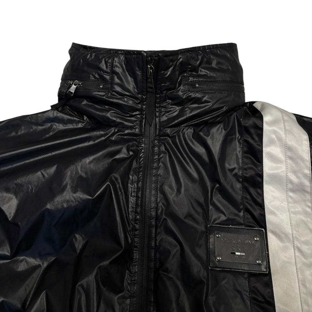 Dolce & Gabbana archived striped ski jacket w retractable bono hood
