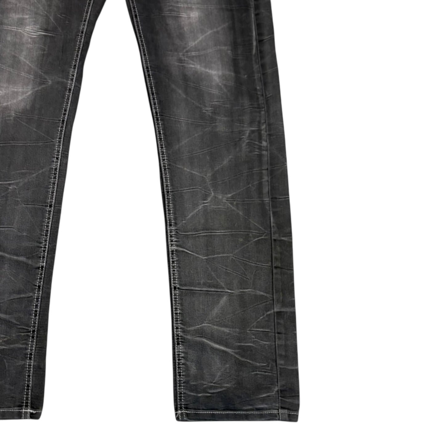 Semantic Design grey claw mark streaked fade wash lightweight denim jeans