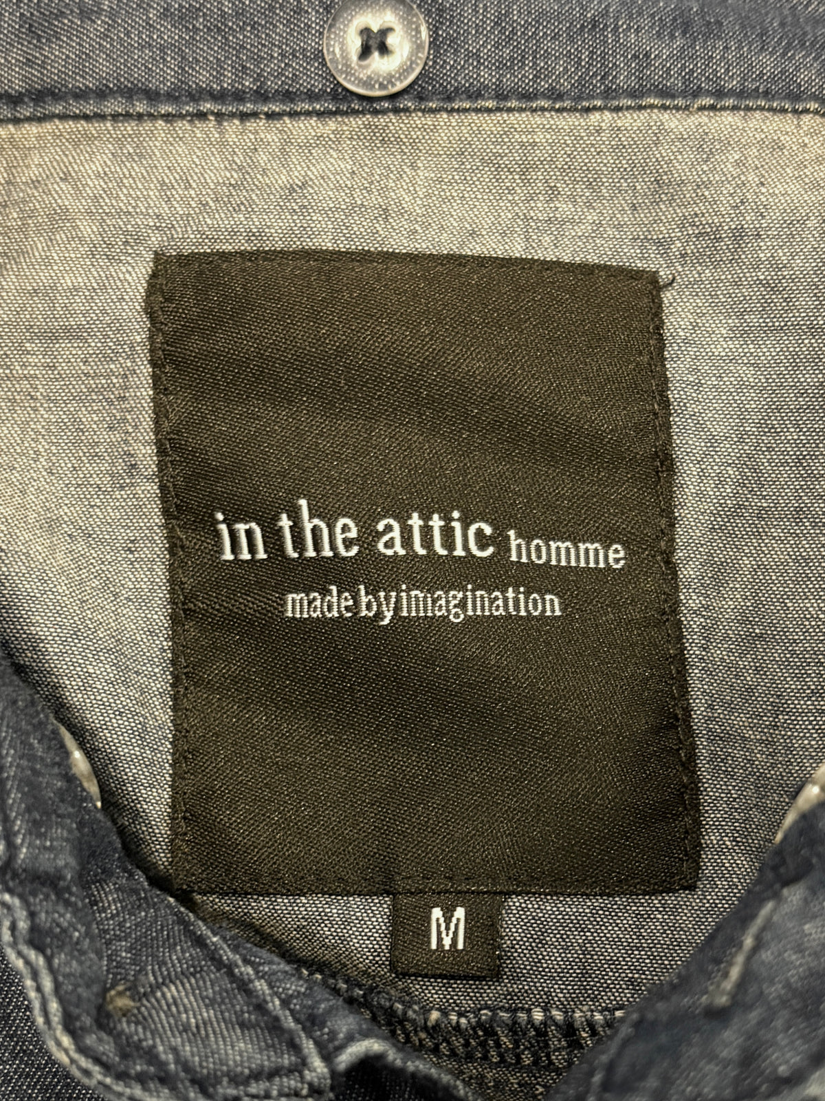 In The Attic homme blue gradient detailed pocket longsleeve cotton shirt