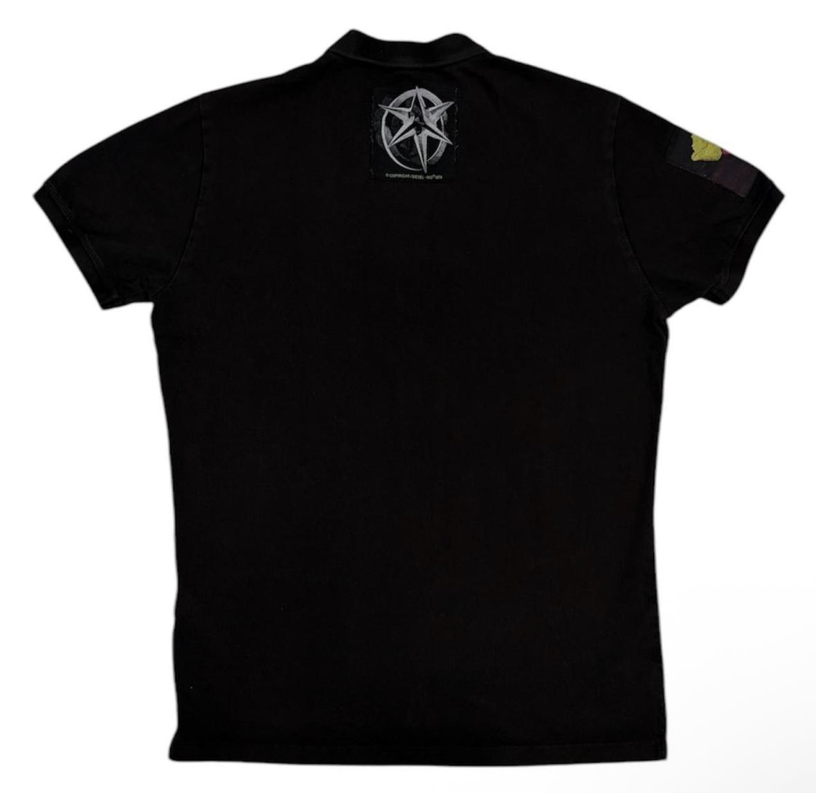 Diesel black embroided patch polo T-shirt