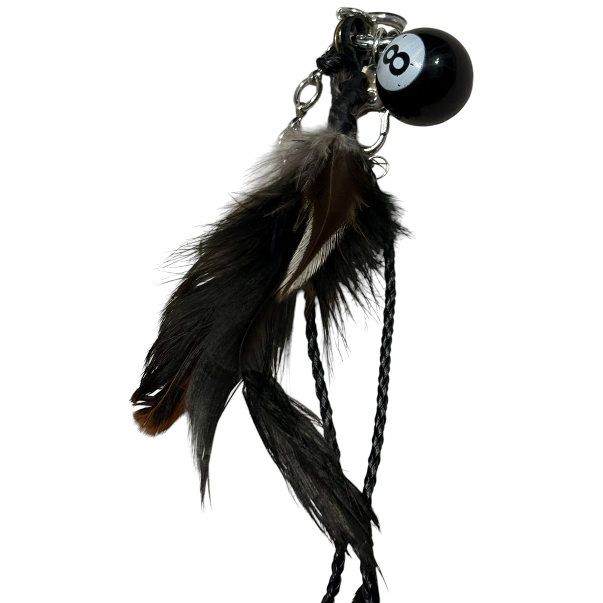 Japanese handmade 8 Ball feather charm