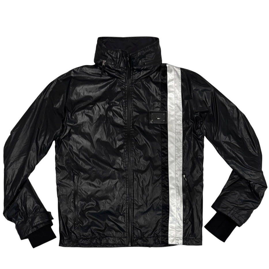 Dolce & Gabbana archived striped ski jacket w retractable bono hood