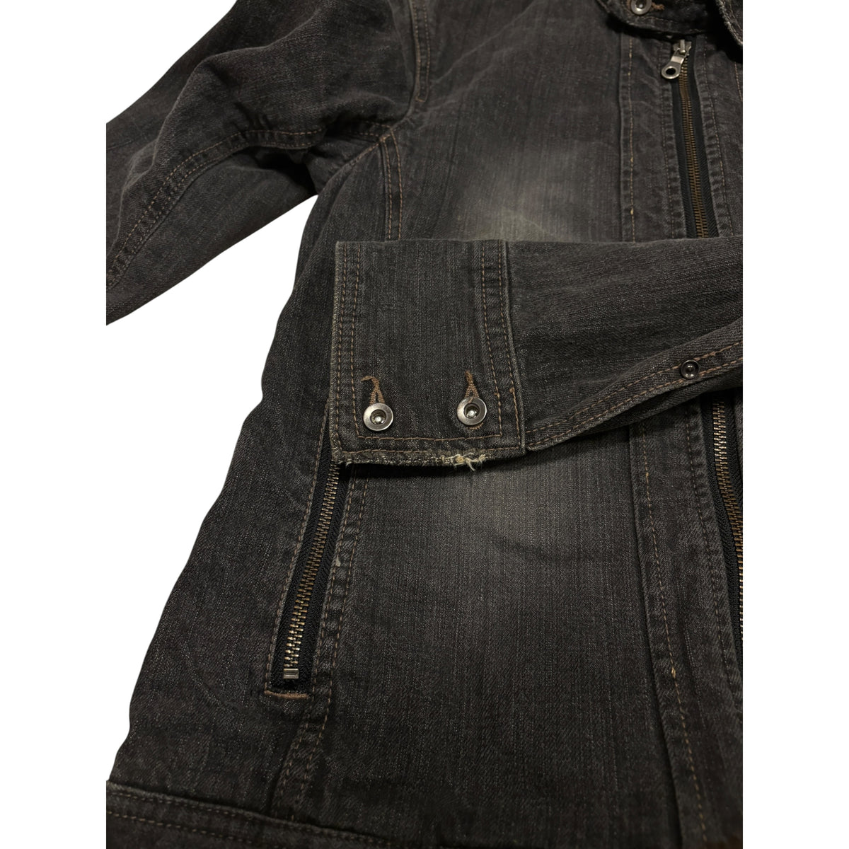 Nicole Club grey multizip denim jacket