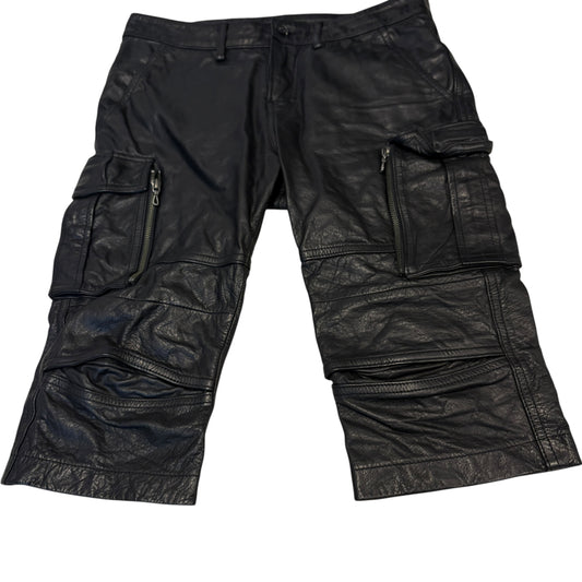 Fuga leather multipocket cargo shorts