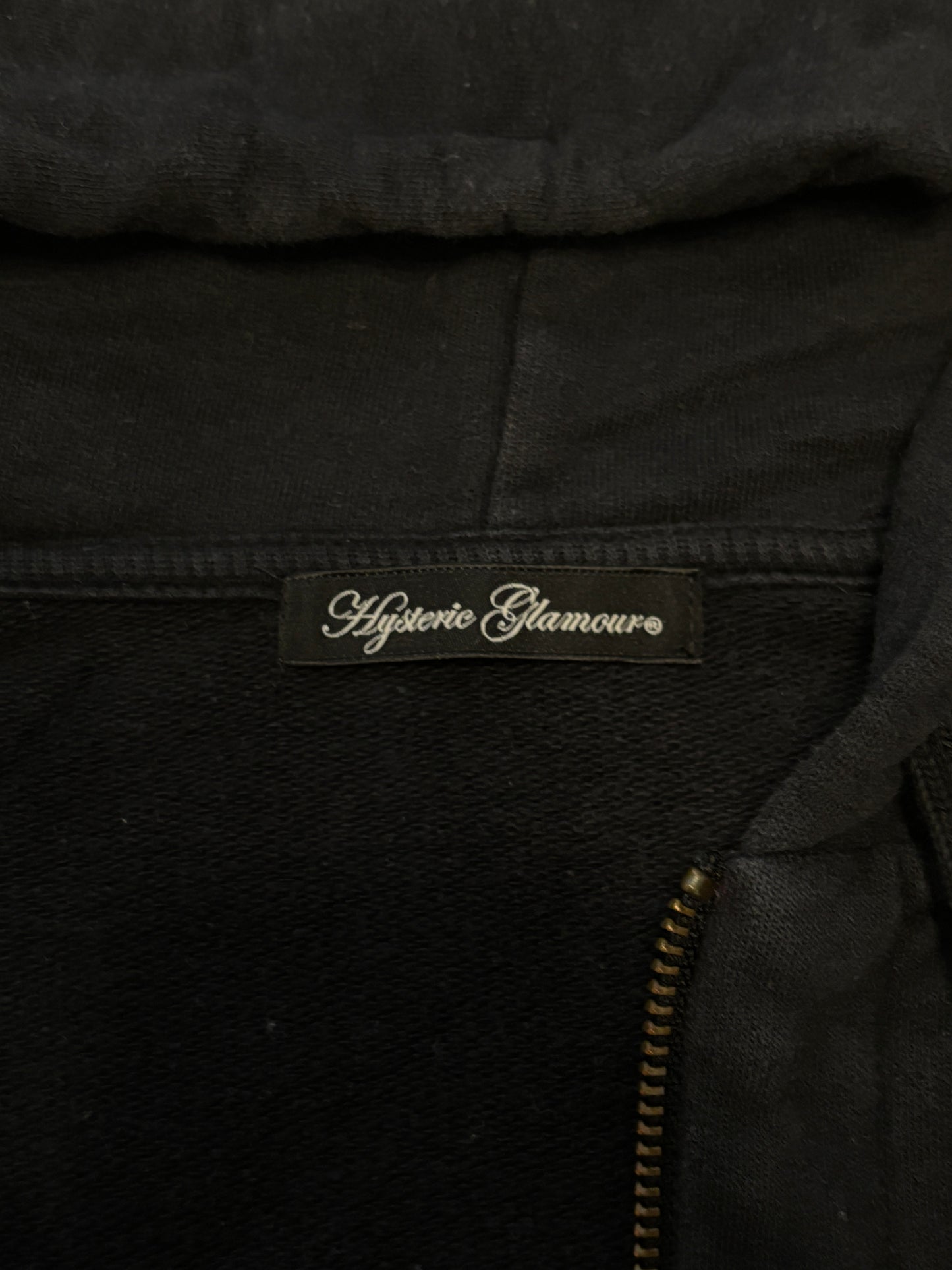 Hysteric Glamour ‘Detroit girl’ dark grey navy zip hoodie