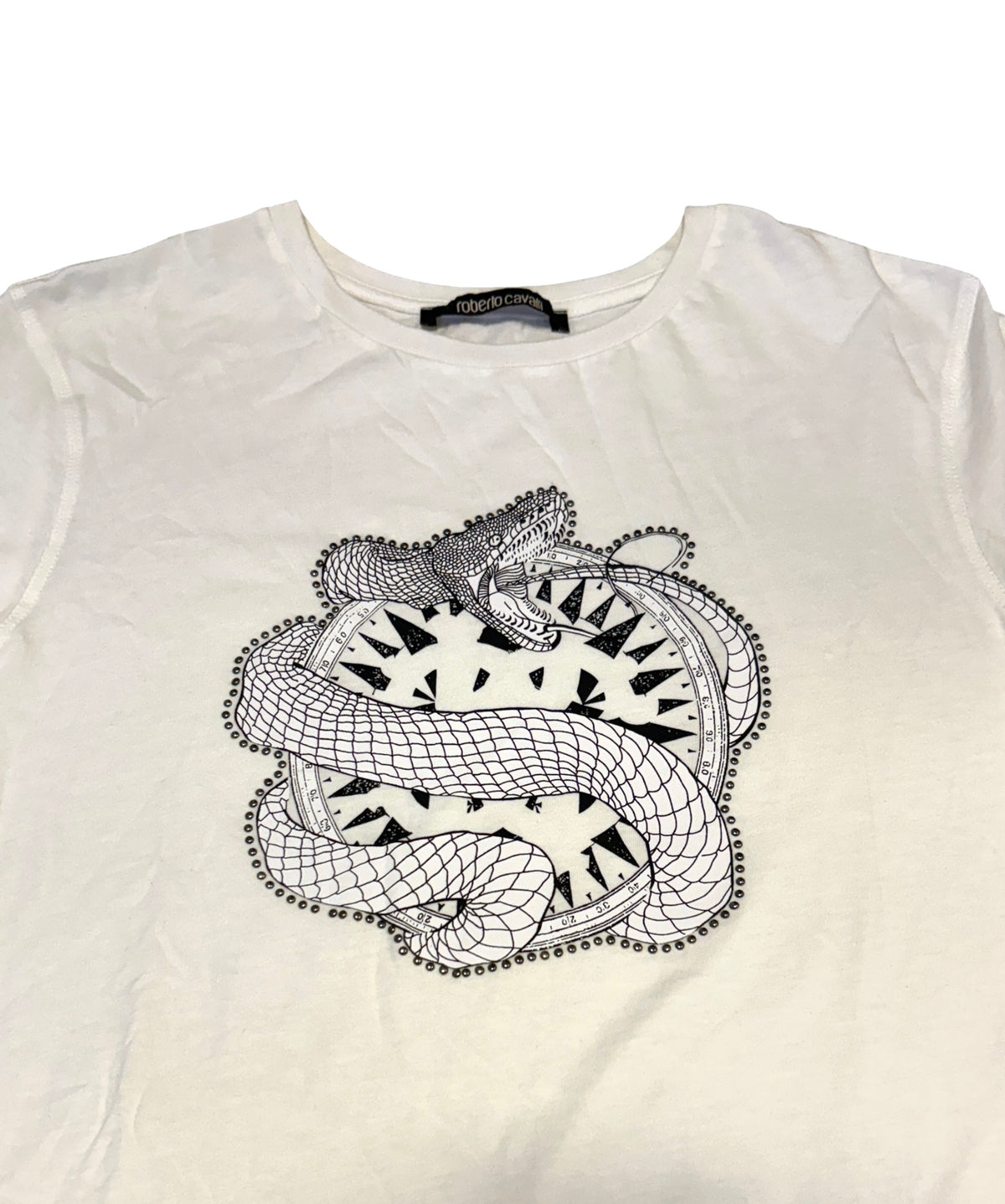 Roberto Cavalli studded snake T-shirt