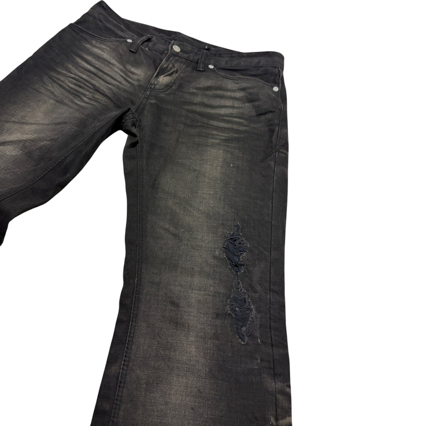Fuga streaked honeycomb black bootcut denim jeans