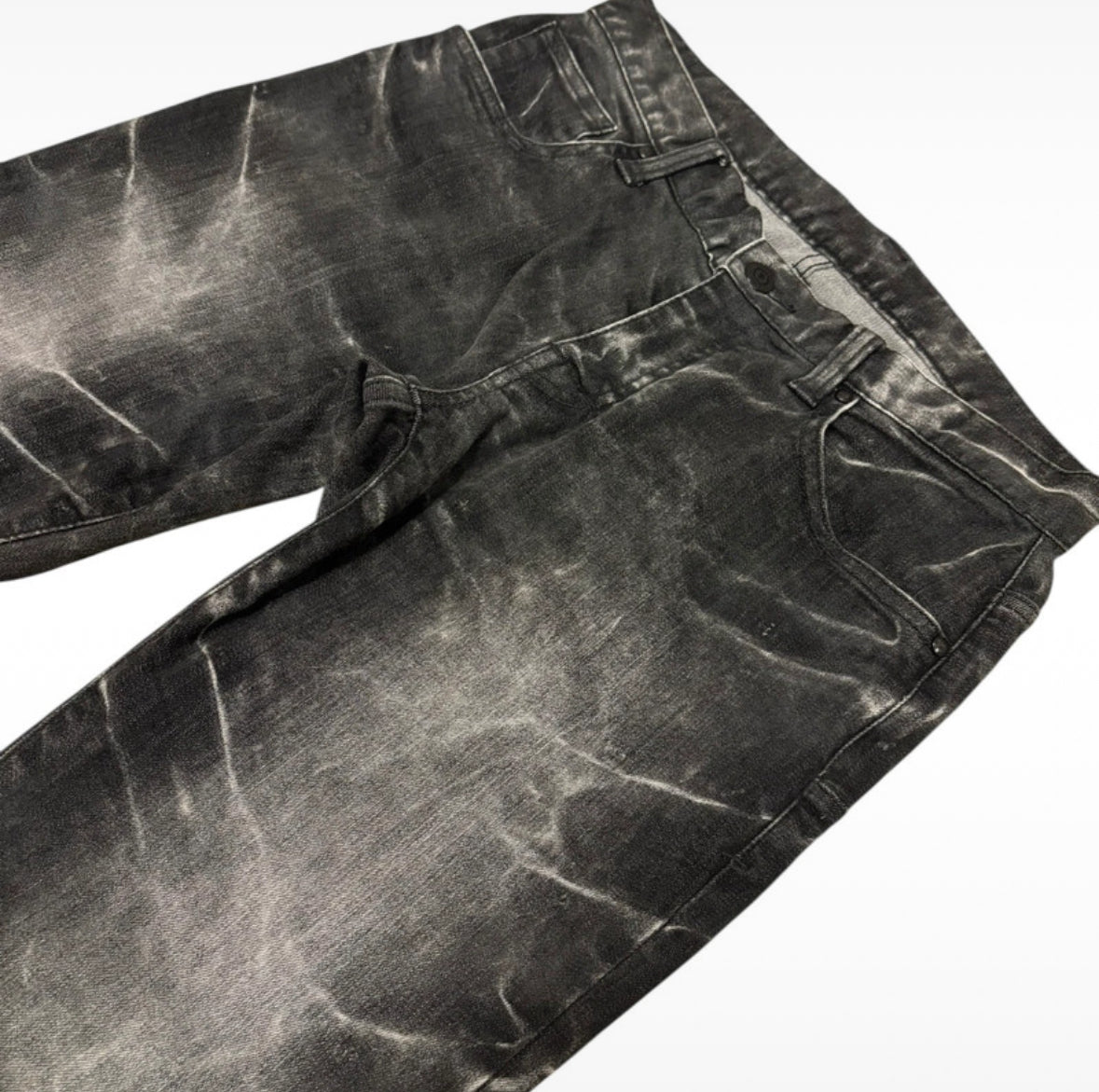 Tornado Mart black claw mark gradient streak denim jeans