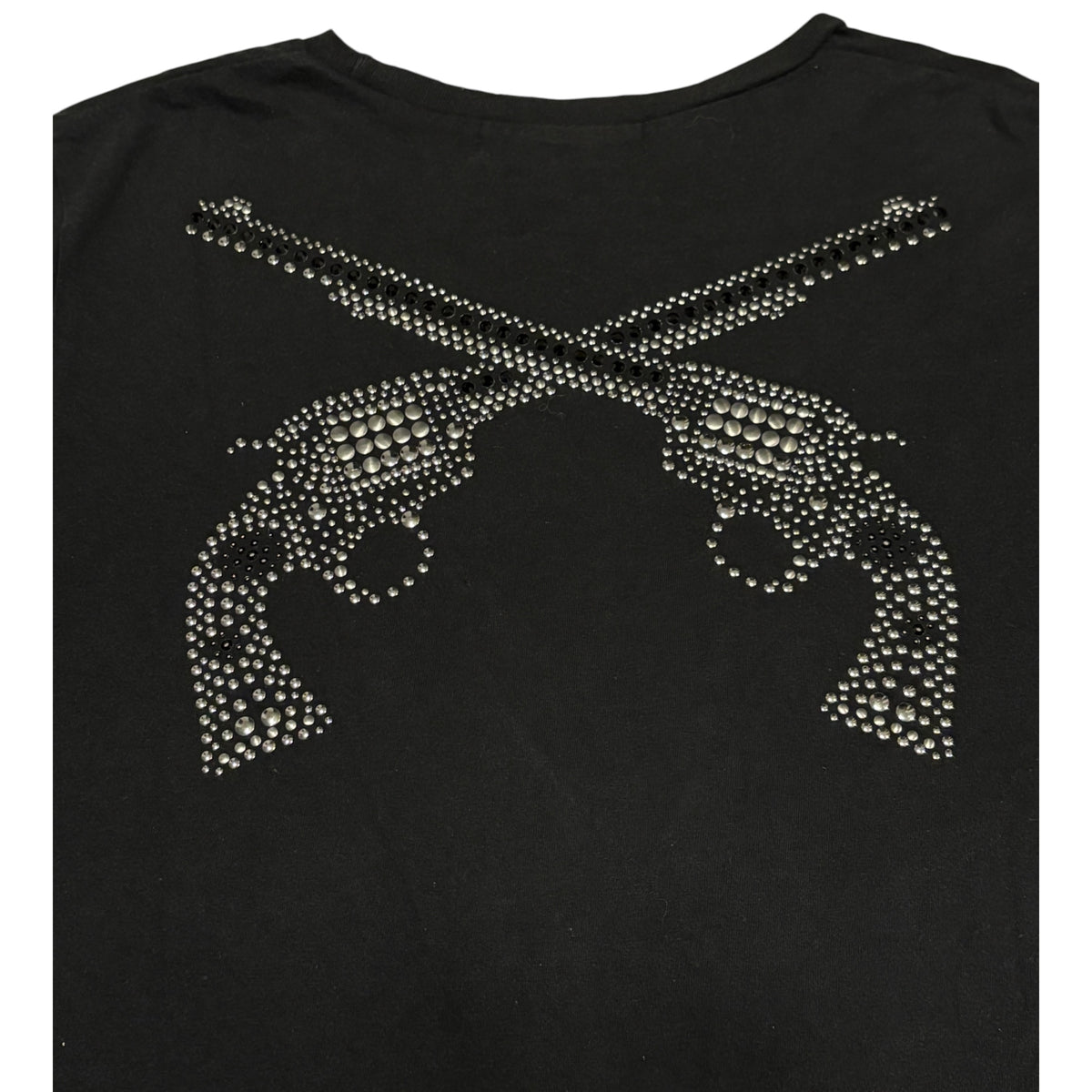 Roarguns black rhinestone revolver longsleeve T-shirt