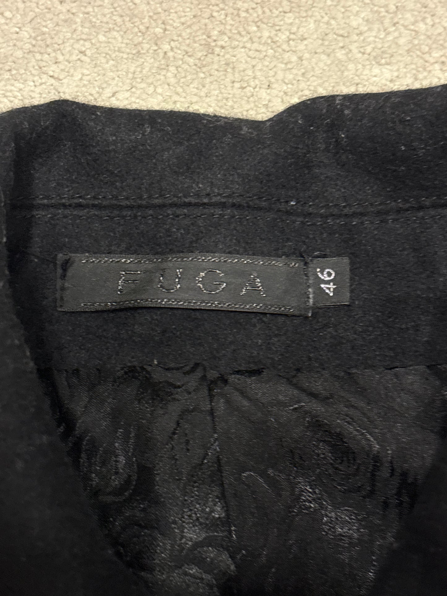 Fuga double breasted pea jacket w/ ram leather hardware and shoulder pads