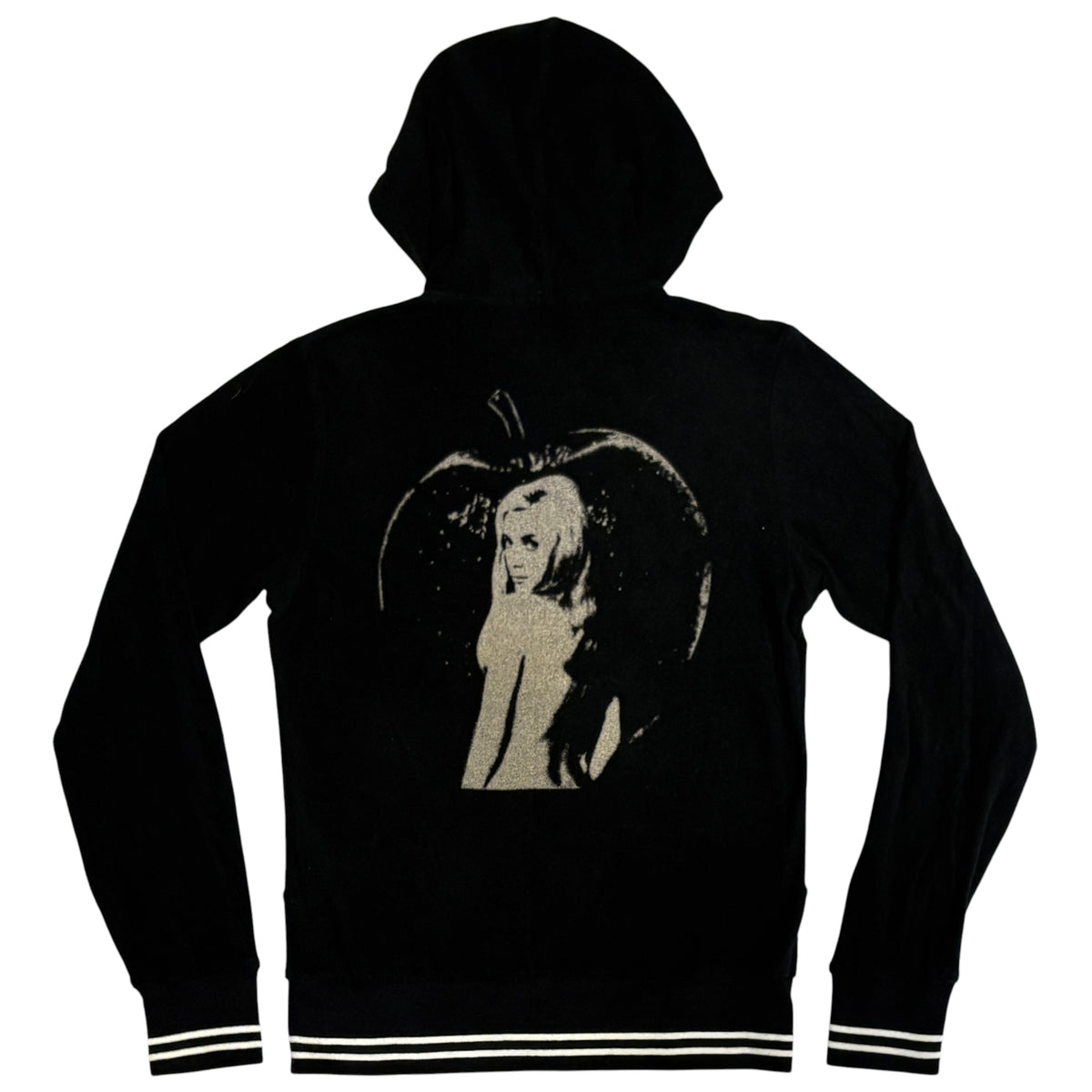 Hysteric Glamour striped end cotton zip hoodie w/ girl graphic