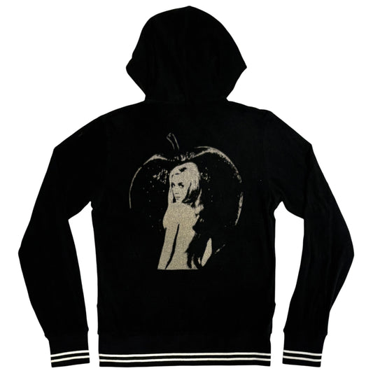 Hysteric Glamour striped end cotton zip hoodie w/ girl graphic