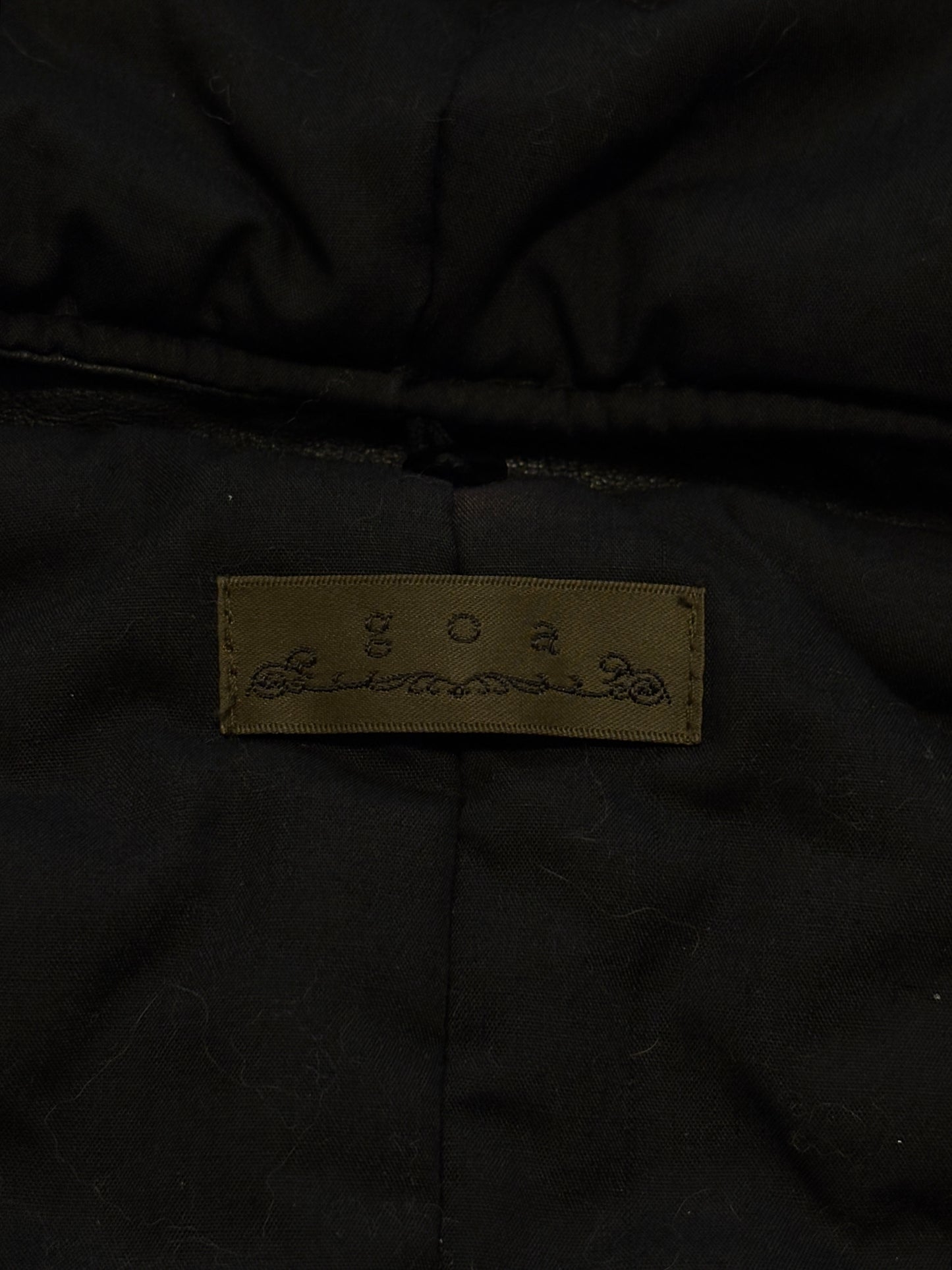 Goa black lambskin leather flight jacket w/ raccoon fur hood