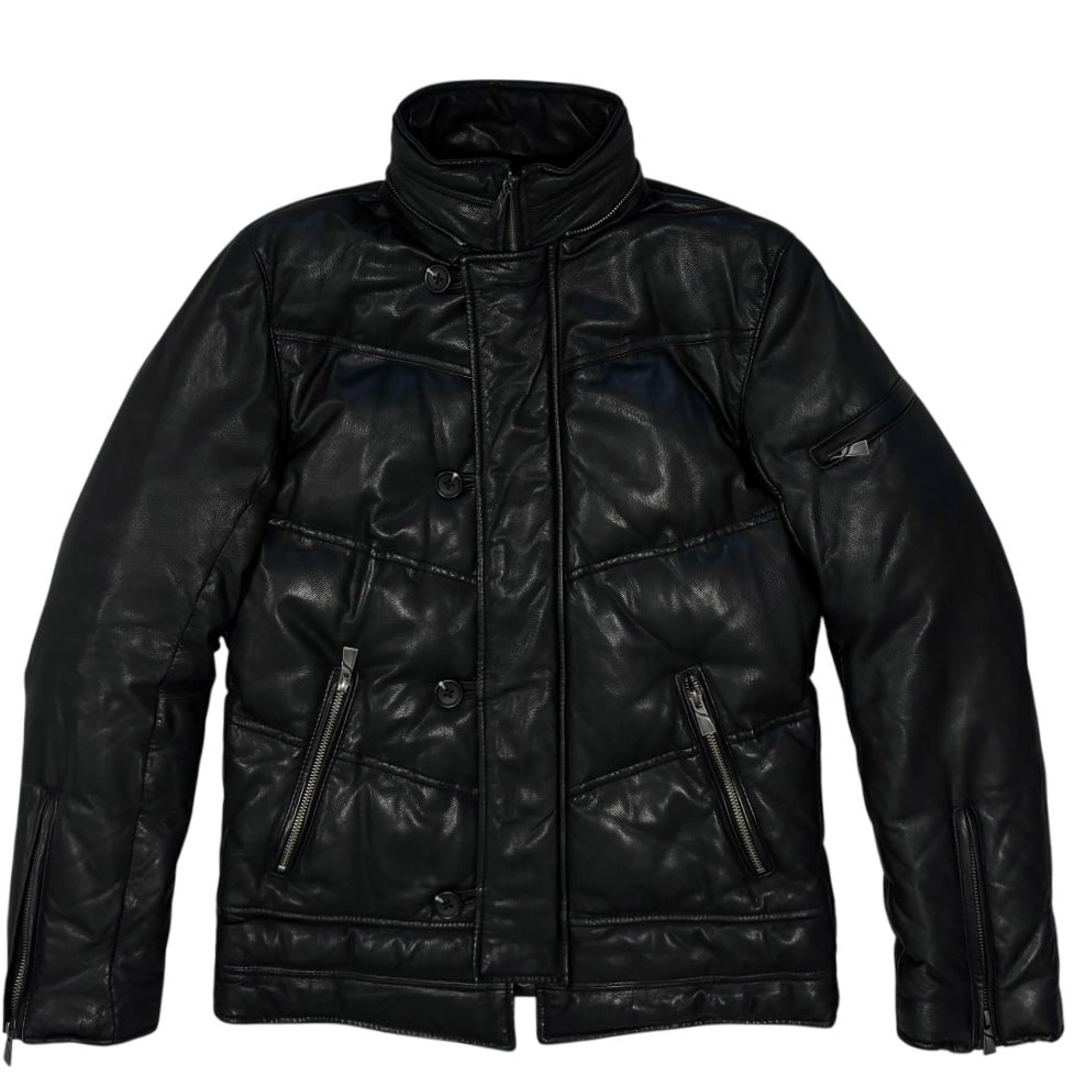 Katharine Hamnett goat leather jacket with detachable hood