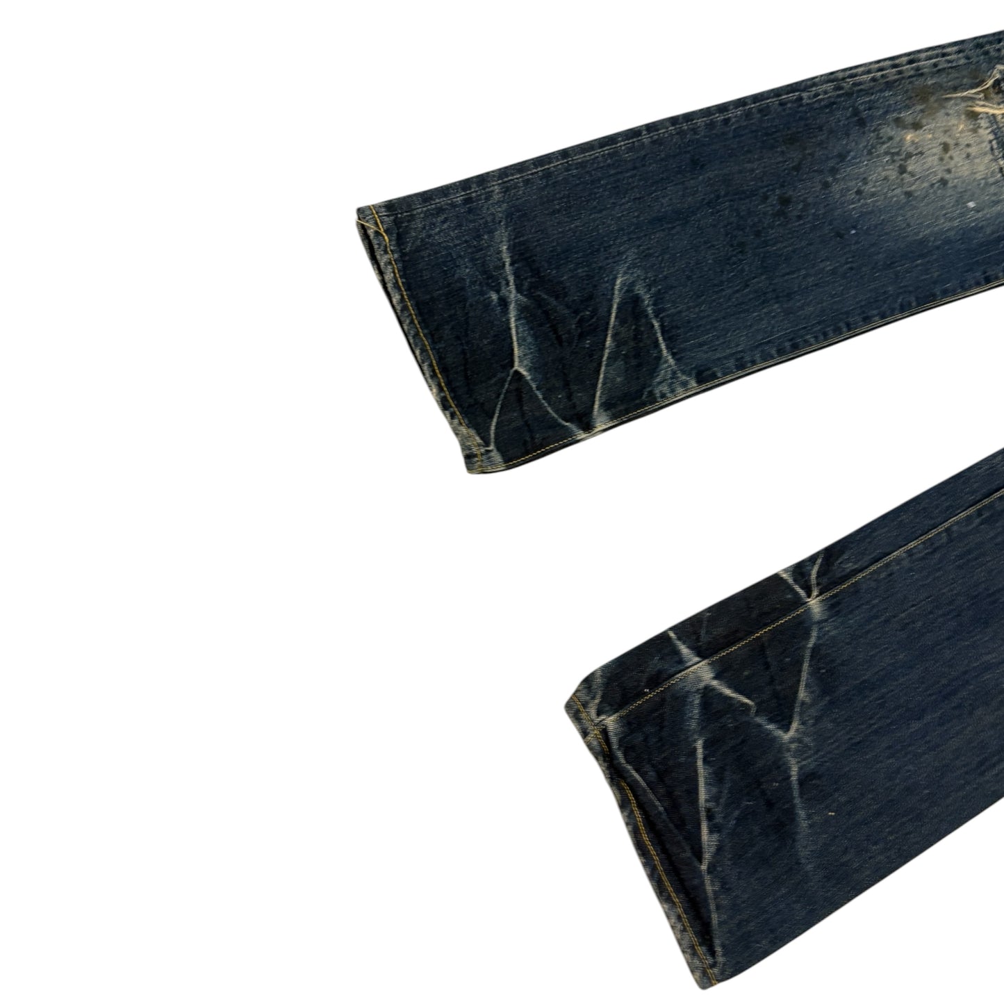 Japanese brand Plag distressed patchwork denim jeans