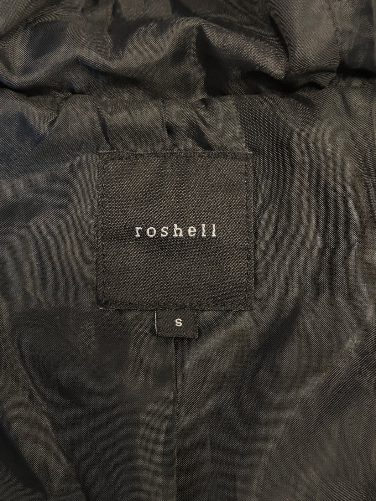 Roshell black hooded lambskin leather panelled zip jacket