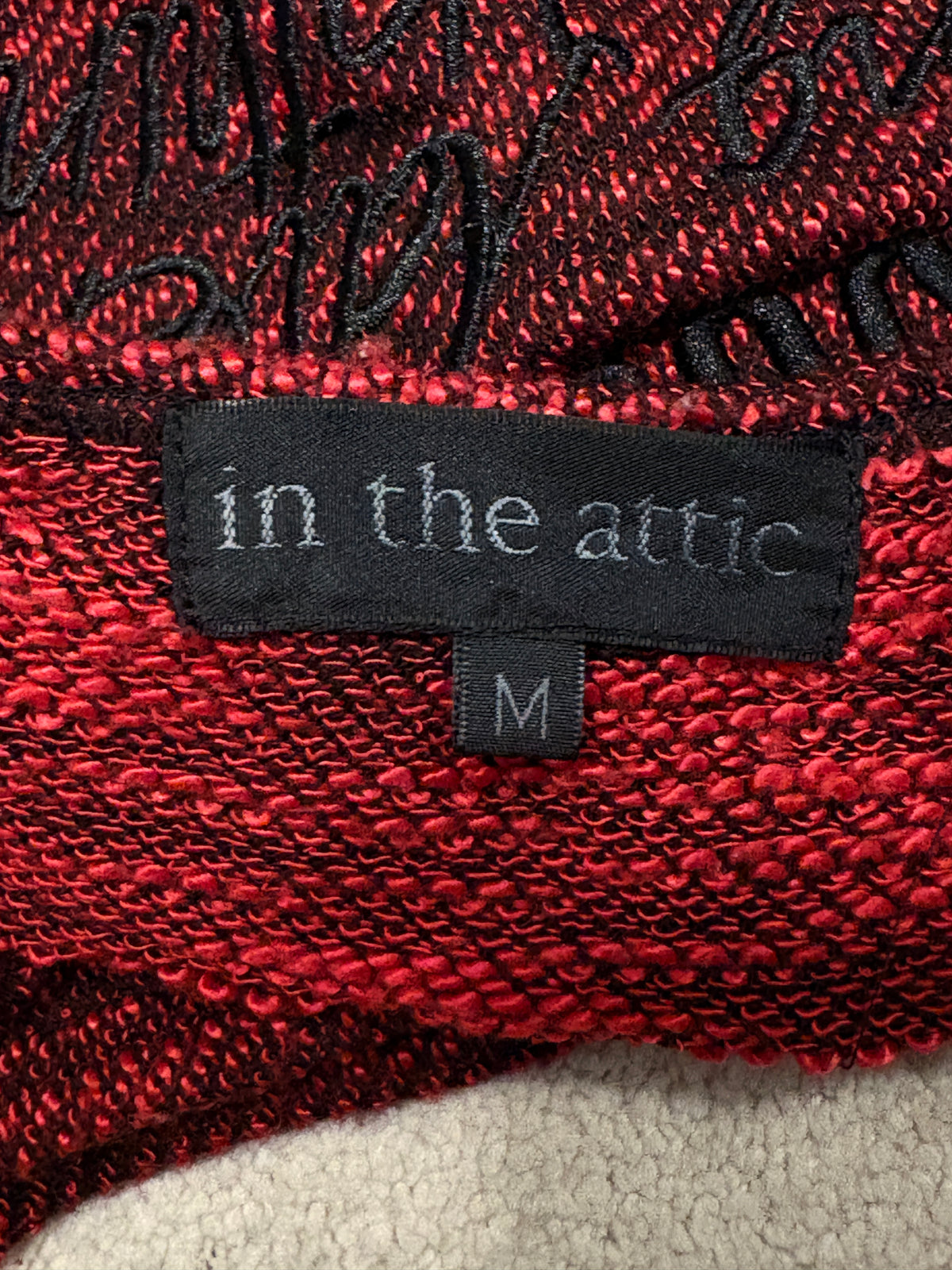 In The Attic dark red fade wash cotton knit T-shirt