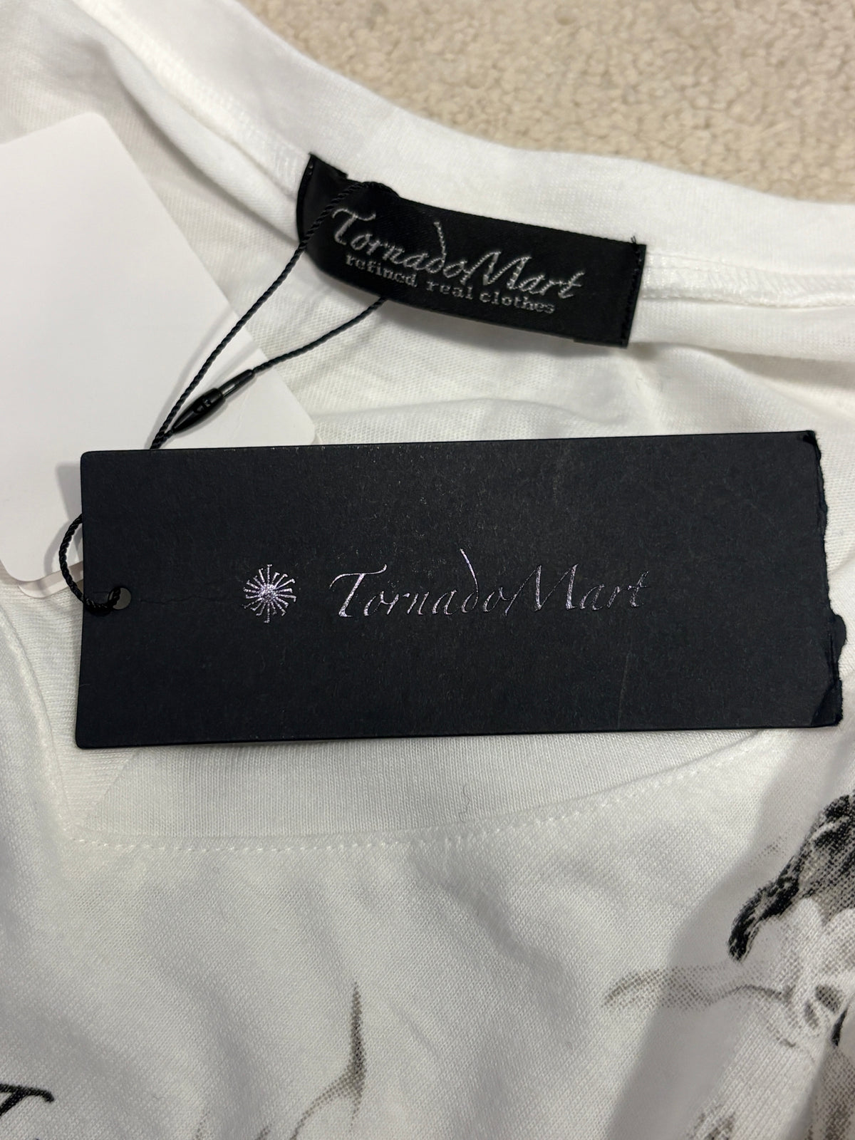 Tornado Mart white floral design  T-shirt