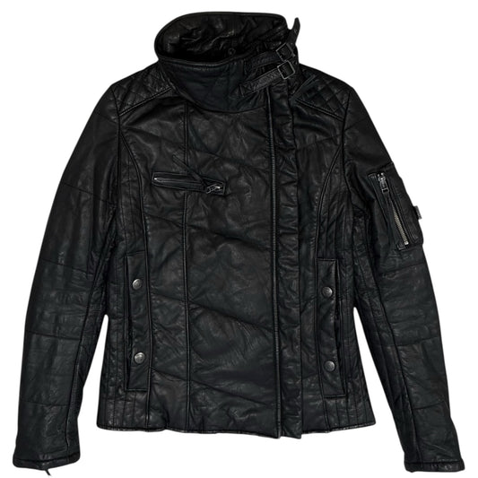 5351 Pour Les Femmes goat leather asymmetric jacket