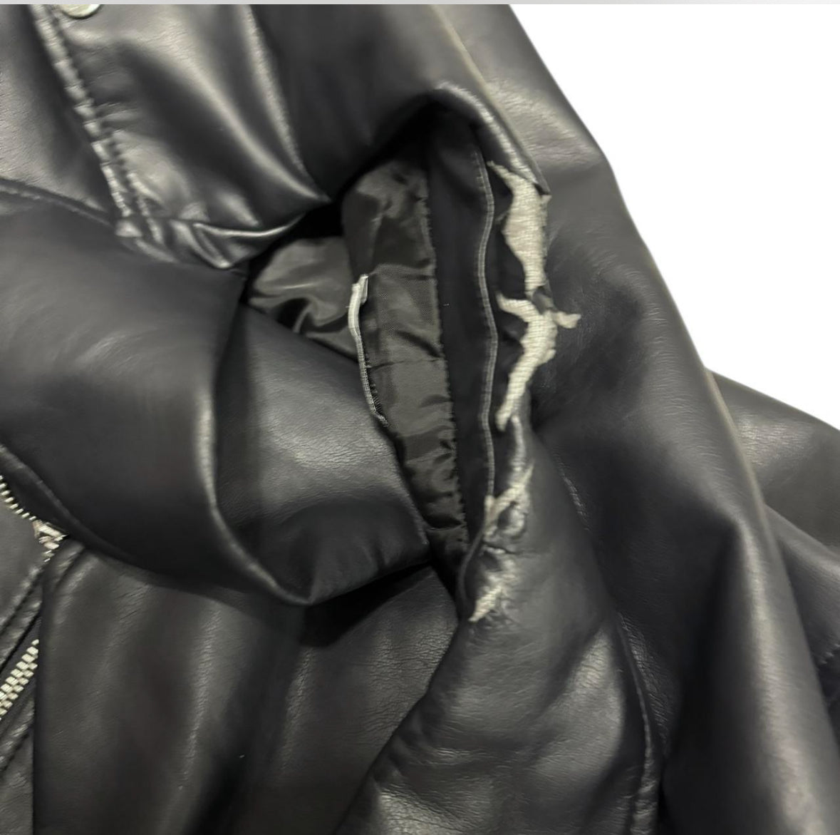 Japanese Brand navy faux leather jacket